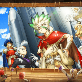 Anúncio de colaboração entre Dr. Stone e Fortnite