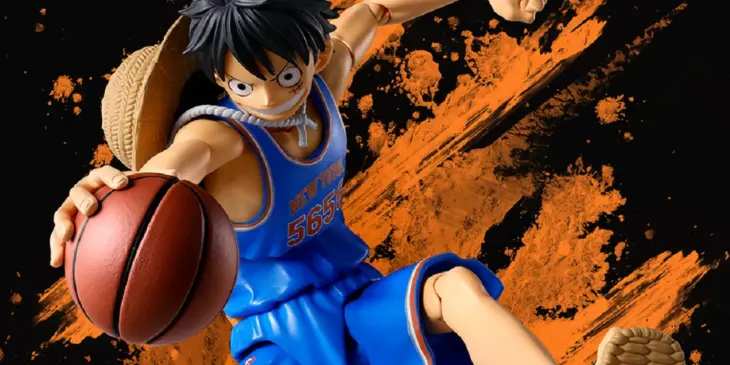 Figura de Luffy com camisa do New York Knicks