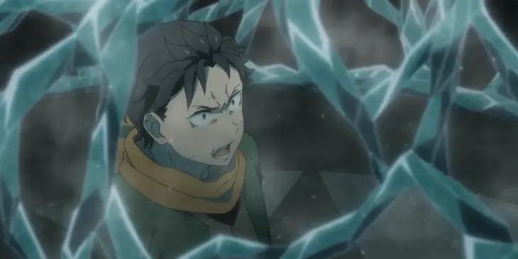 Subaru em cena do Episódio 77 de Re:Zero -Starting Life in Another World-