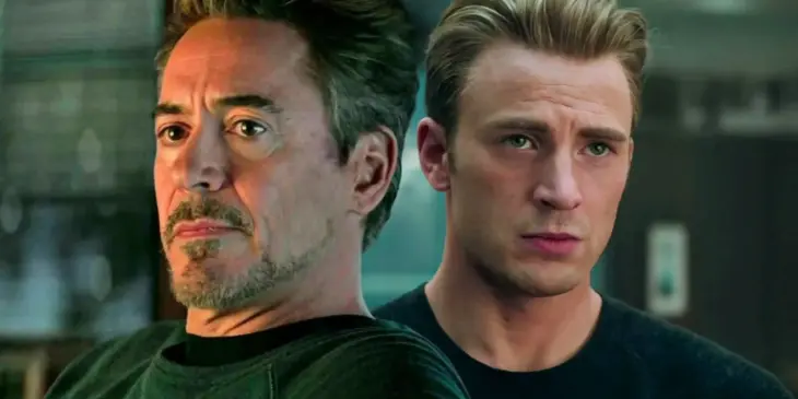 Robert Downey Jr e Chris Evans de Vingadores Doutor Destino