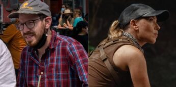 O diretor Ari Aster e a atriz Scarlett Johansson