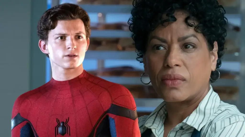 Tom Holland como Homem-Aranha e a atriz Liza Colón-Zayas na série O Urso