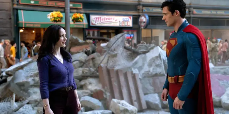 Rachel Brosnahan e David Corenswet de Homem do Amanhã