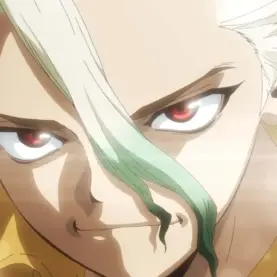 Senku em cena do episódio final de Dr. Stone