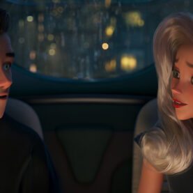 Personagens de Sam Rockwell e Scarlett Johansson em Ray Gunn