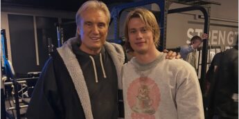 Dolph Lundgren e Nicholas Galitzine nos bastidores do reboot de Mestres do Universo
