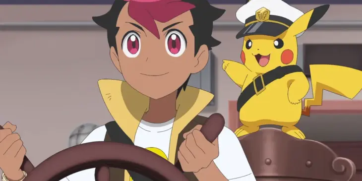 Rain e Capitão Pikachu em cena de Pokémon: Horizontes