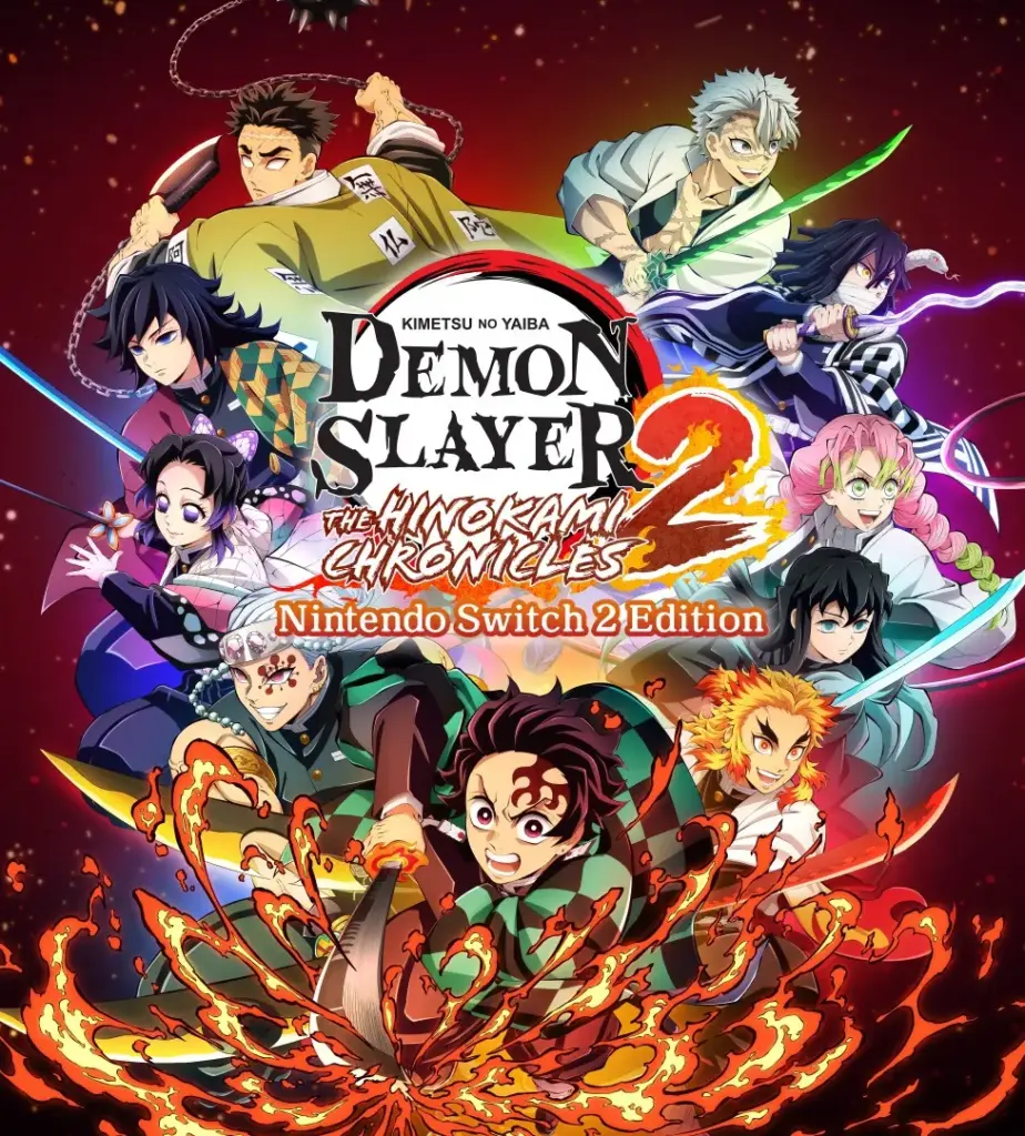 Pôster da edição de Demon Slayer: The Hinokami Chronicles 2 para Nintendo Switch 2