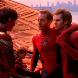 Tom Holland, Tobey Maguire e Andrew Garfield em Homem-Aranha