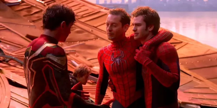 Tom Holland, Tobey Maguire e Andrew Garfield em Homem-Aranha
