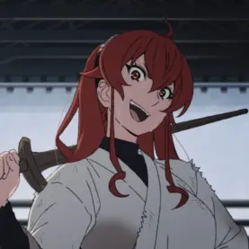 Eris em cena do Episódio 2 da 3ª temporada de Mushoku Tensei: Jobless Reincarnation