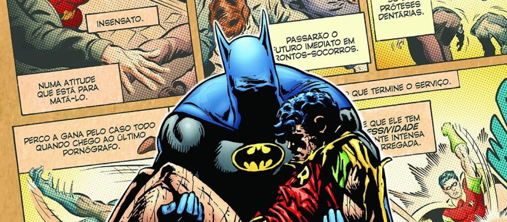 Batman com Jason Todd, o segundo Robin, morto em Batman: Morte em Família