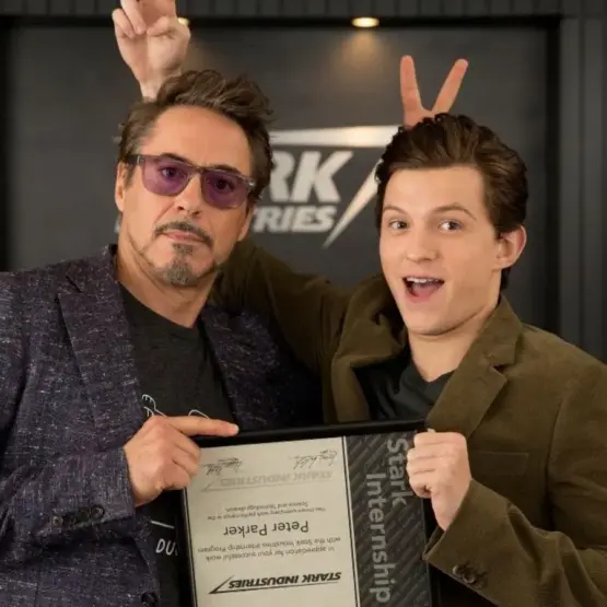 Robert Downey Jr e Tom Holland no MCU