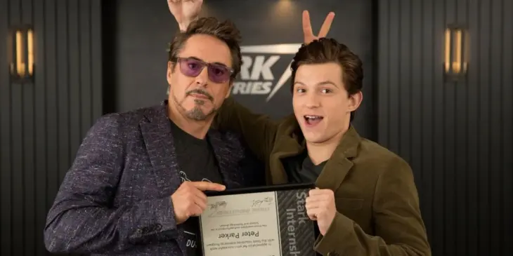Robert Downey Jr e Tom Holland no MCU