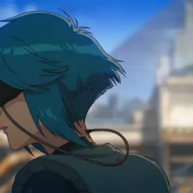 Major Motoko Kusanagi na abertura de The Ghost in the Shell