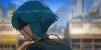 Major Motoko Kusanagi na abertura de The Ghost in the Shell
