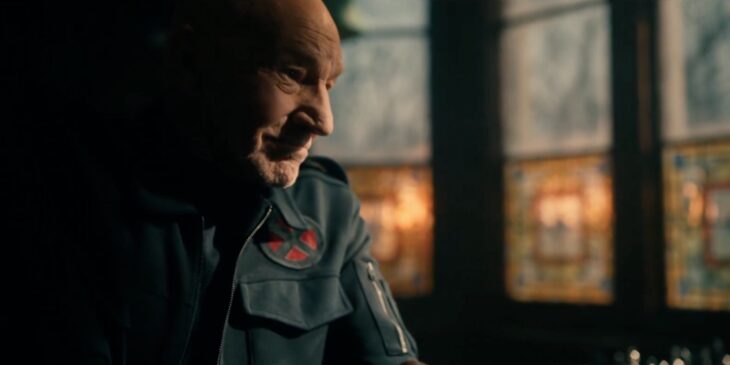 Patrick Stewart como o Professor Xavier em Vingadores: Doutor Destino