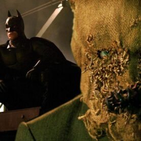 Christian Bale como Batman e Cillian Murphy como o Espantalho