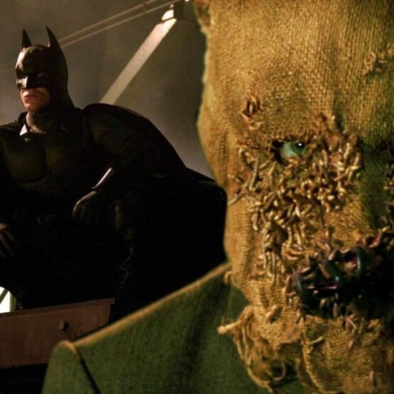 Christian Bale como Batman e Cillian Murphy como o Espantalho