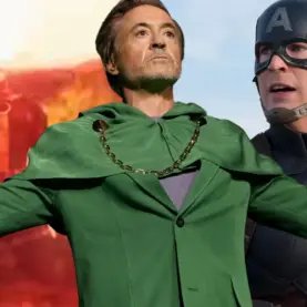 James Marsden, Robert Downey Jr. e Chris Evans, de Vingadores: Doutor Destino