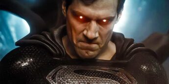 Henry Cavill com o traje preto de Superman