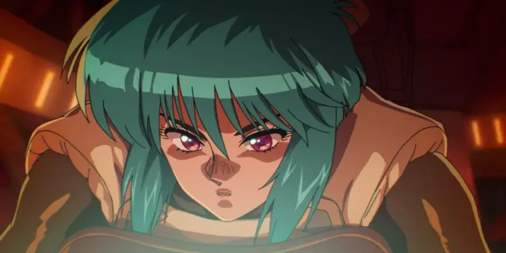 Major Motoko Kusanagi em cena do Episódio 2 de The Ghost in the Shell