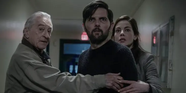 Robert De Niro e Adam Scott em O Homem que Sussurra