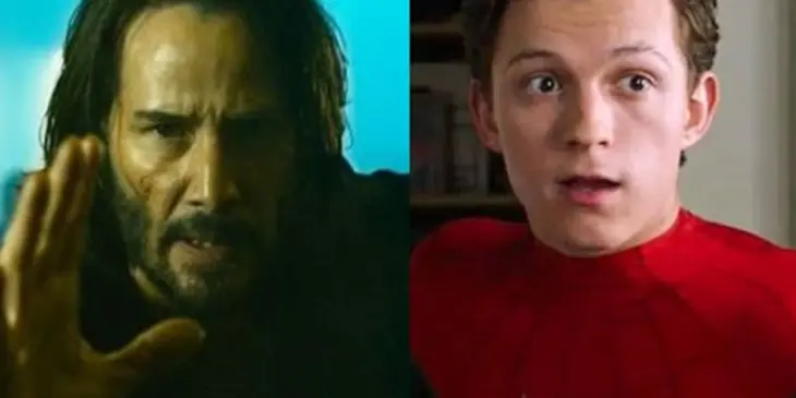 Keanu Reeves na franquia Matrix e Tom Holland como Homem-Aranha
