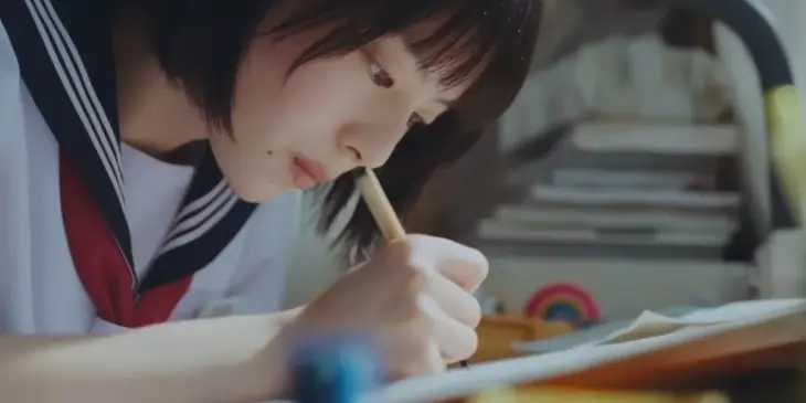 Fujino em cena do filme em live-action de Look Back