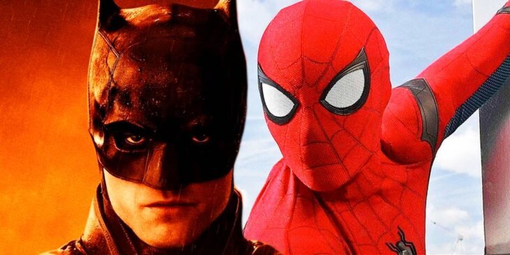 Robert Pattinson como Batman e Tom Holland como Homem-Aranha