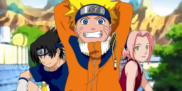 Os três protagonistas de Naruto