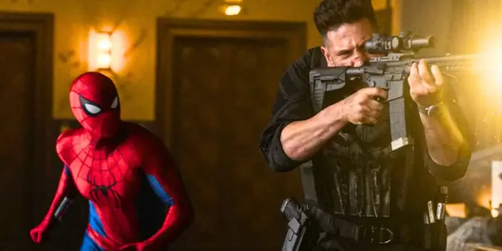 Homem-Aranha e o Justiceiro em ação