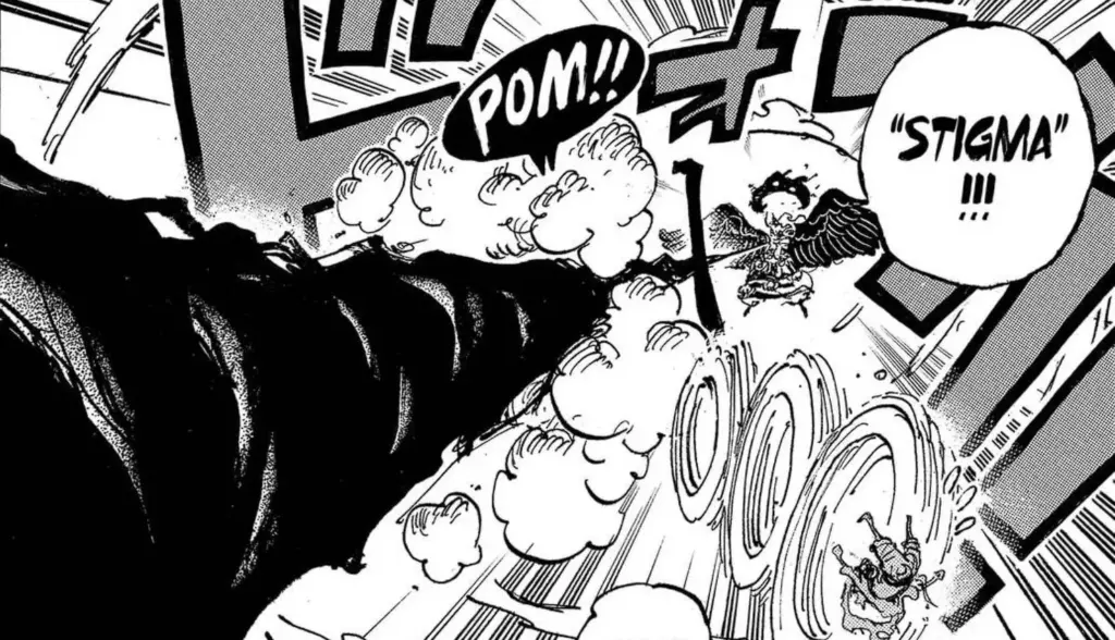 Imu manifestando a espada Stigma no Capítulo 1.188 de One Piece