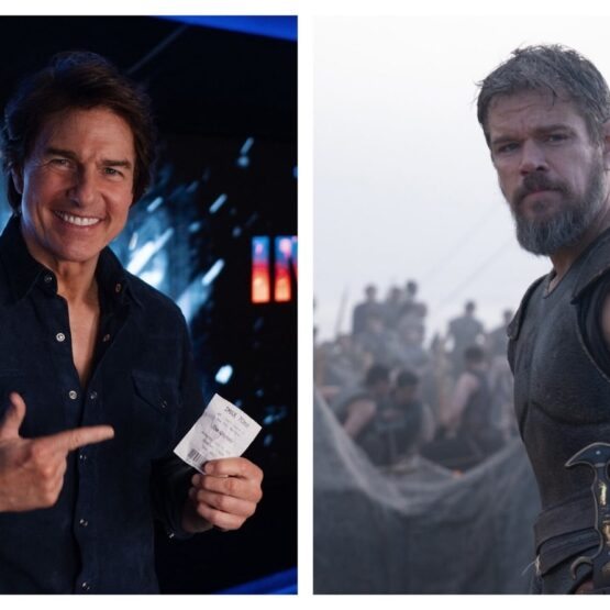 O astro Tom Cruise e Matt Damon em A Odisseia