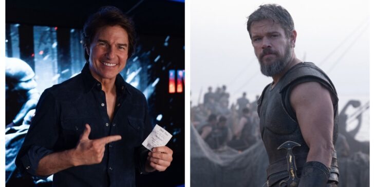 O astro Tom Cruise e Matt Damon em A Odisseia