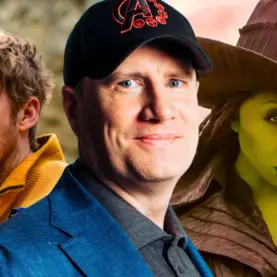 Kevin Feige, presidente do MCU, Ryan Gosling e Cynthia Erivo