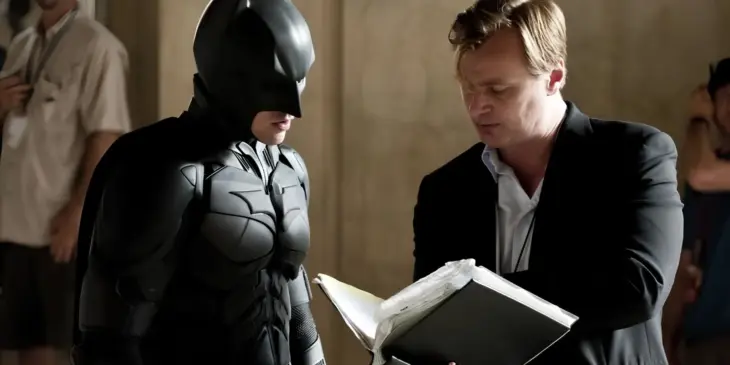 Christian Bale e Christopher Nolan em Batman