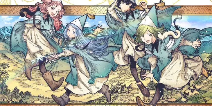 Aprendizes de Qifrey em arte de 10º aniversário de Witch Hat Atelier