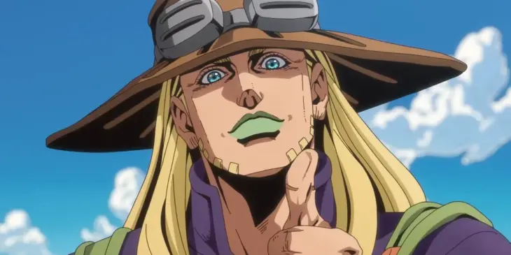 Gyro Zeppeli em cena da 2ª ETAPA de STEEL BALL RUN: JoJo's Bizarre Adventure